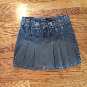 Pleated Denim Skirt
